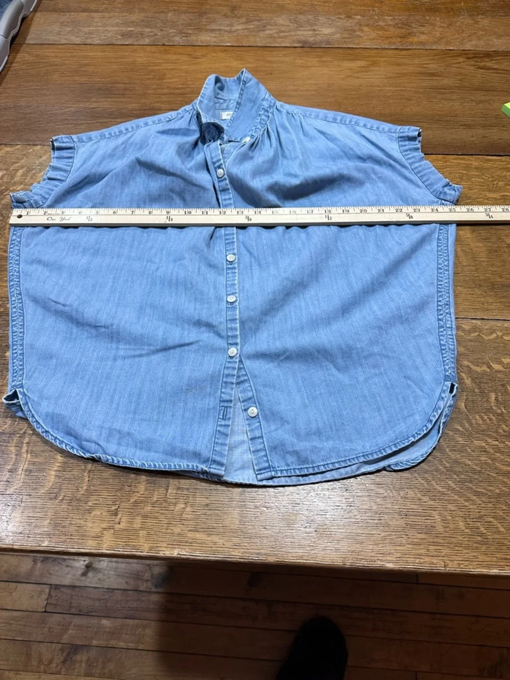 Madewell Light Blue Denim Shirt with Chambray Texture Sz  xs - Picture 6 of 6